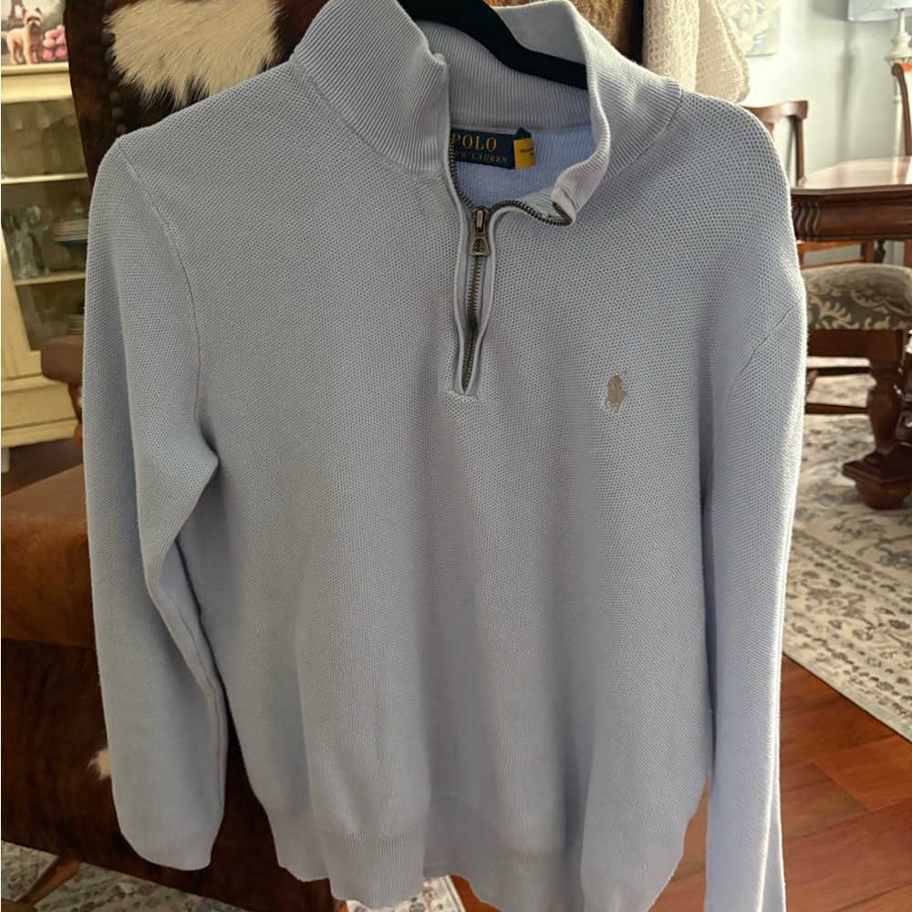 Polo by Ralph Lauren Light Blue Quarter-Zip Sweatshirt